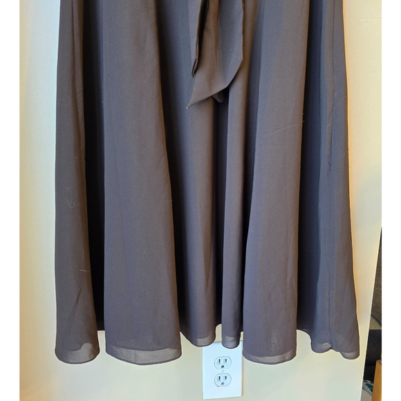 Midnight Velvet Brown Formal Wedding Church Party Beaded Trim Dress Size M - Picture 6 of 9